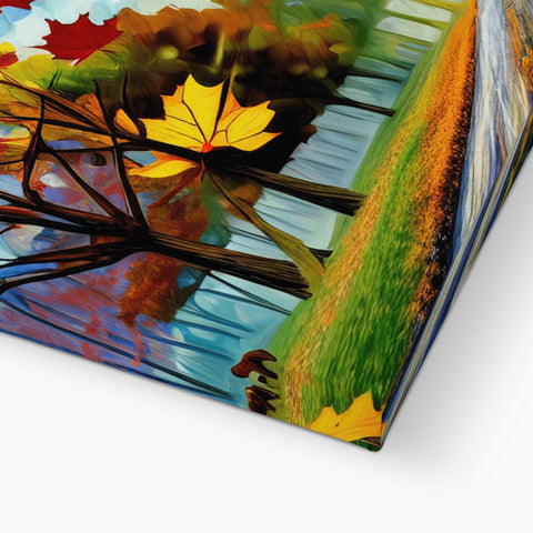 A softcover greeting card covered with a hand painted painting on a wood panel.