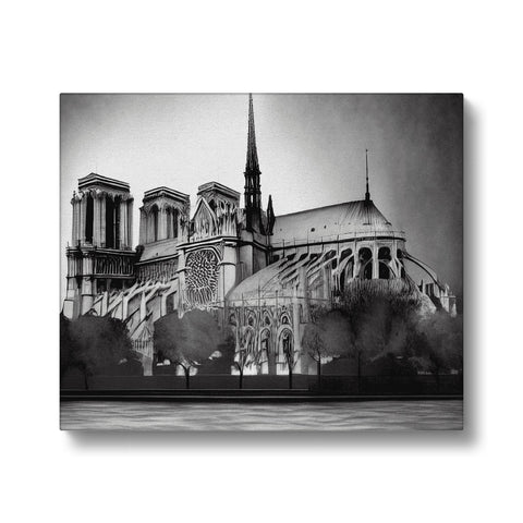 An art print of a building with religious buildings.
