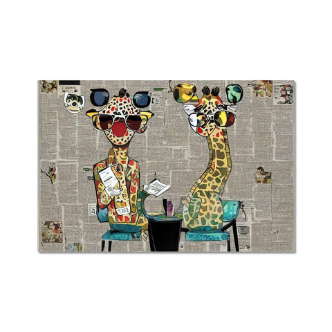 a placemat with placemats and a mouse pad near a giraffe in