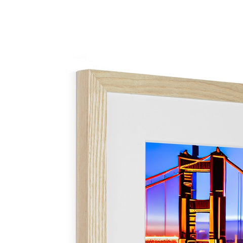 A wooden photo is fixed to the side of a wooden frame with pins and glass framing