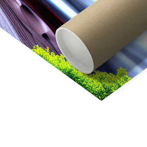 a large roll of printed paper on the back of a roll of rolled paper