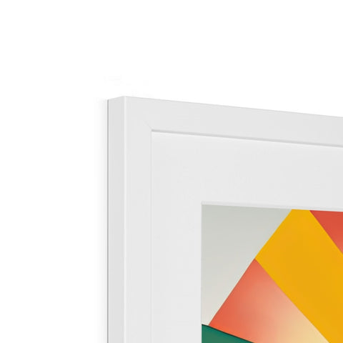 A picture frame sitting on top of top of a display of colorful images.