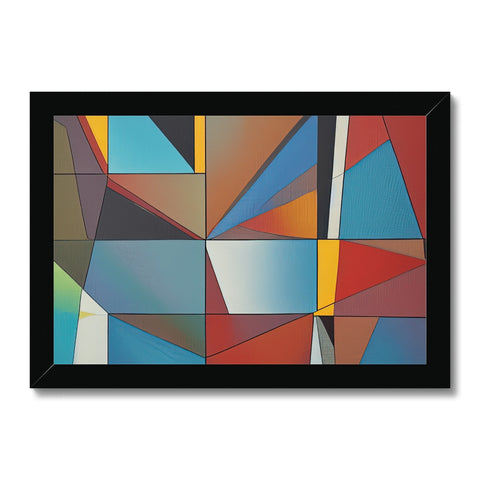 A square tile and stained glass art print with a white frame and a green border.