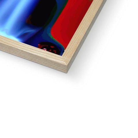 a framed image of an abstract photo on a piece of wood frame