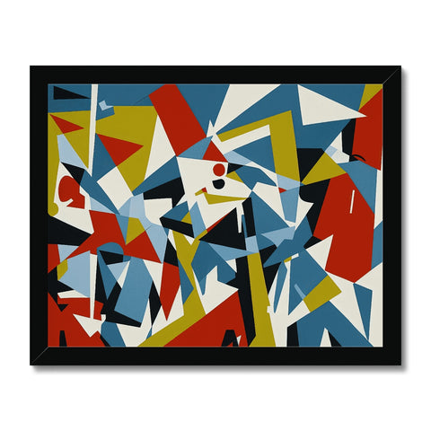 An art print sitting on top of a wall with several large squares.