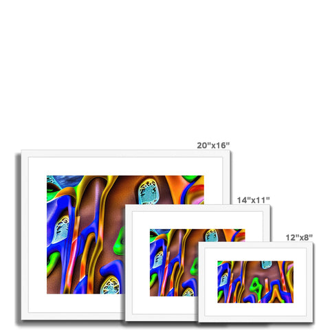 a colorful picture frames covered in three different images of several different subjects