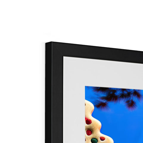 A picture frame with a picture of a beautiful blue sky on it.