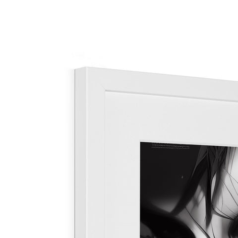 a white picture frame on a wall mounted on a picture frame