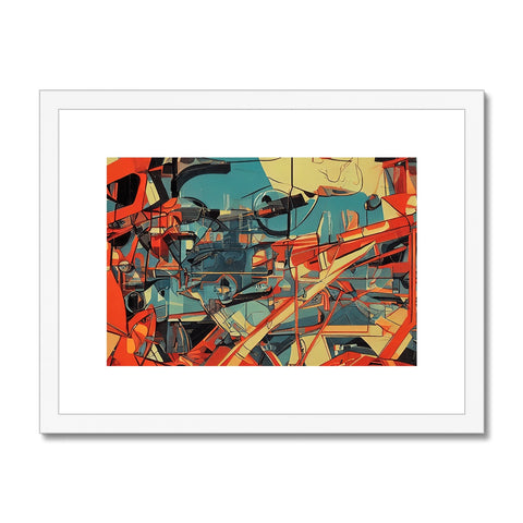 A piece of art prints with a picture of ships, waves, boats, sailors and