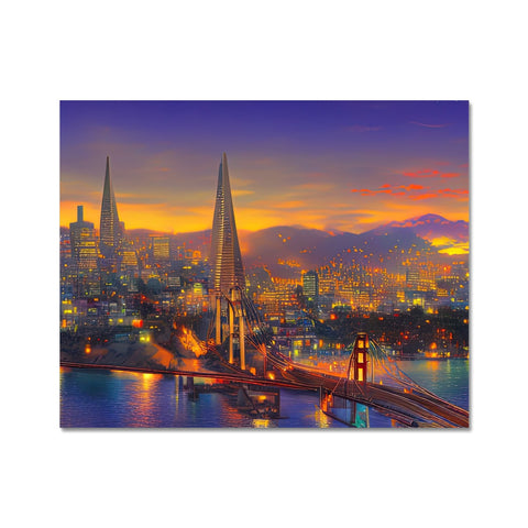A group of place mats with a picture of San Francisco and city skyline.