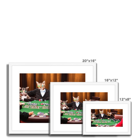 a picture frame with several cats that are on the top of a large table with a