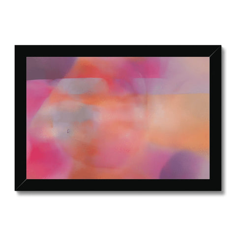 A colored photo behind a blurred image of an art print with brush.