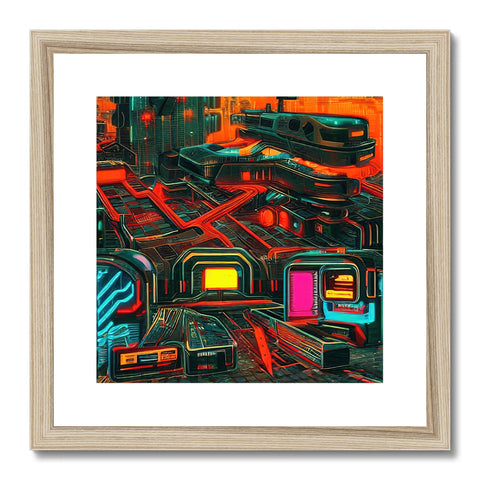 An art print that shows a cartoon character taking an outrun from a door in a