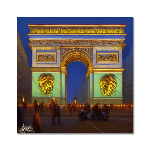 Art prints of beautiful buildings that are painted on the horizon.