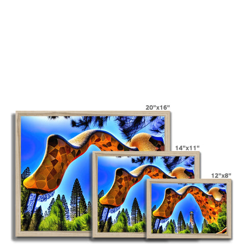 A picture frame with pictures of mountains in front of different colors of trees.