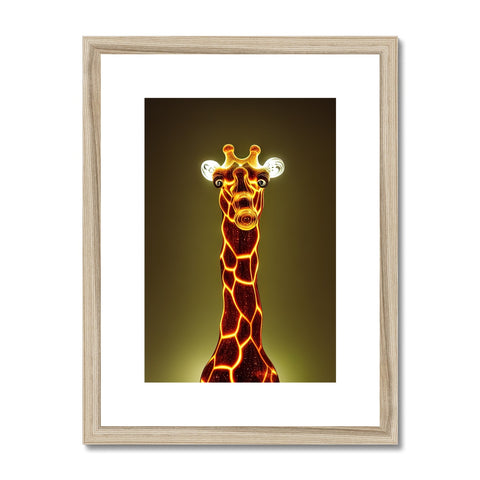 A giraffe standing in a jungle looking at something in the dark.