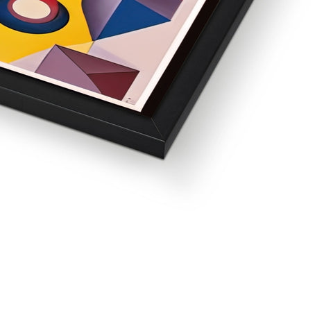 A picture of a picture inside a colorful metal frame.
