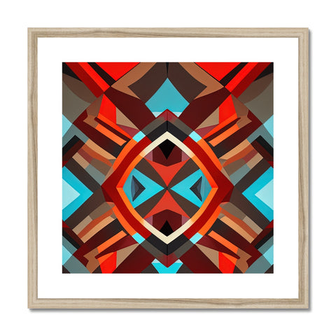 a wooden wooden frame decorated in a colorful pattern of an abstract design