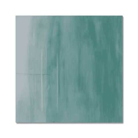 a wall with white, green and turquoise tile in it a glass wall a