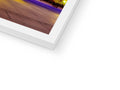 An art print printed picture with a white square with a blur of colors in it.