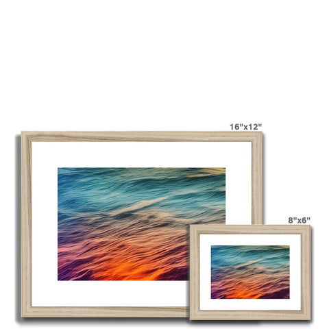 Wood picture frame with four images in a white background laying on top of glass in wooden