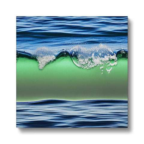 A wave that is in a water with an ocean that is green and white.