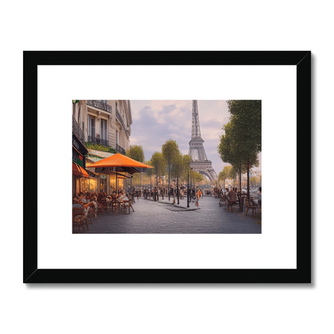 An art print of a beautiful photo of a colorful setting in Paris.