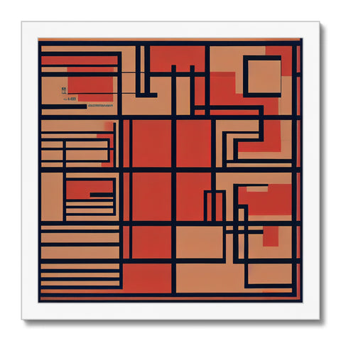 An old art print showing an abstract geometric pattern on tile.