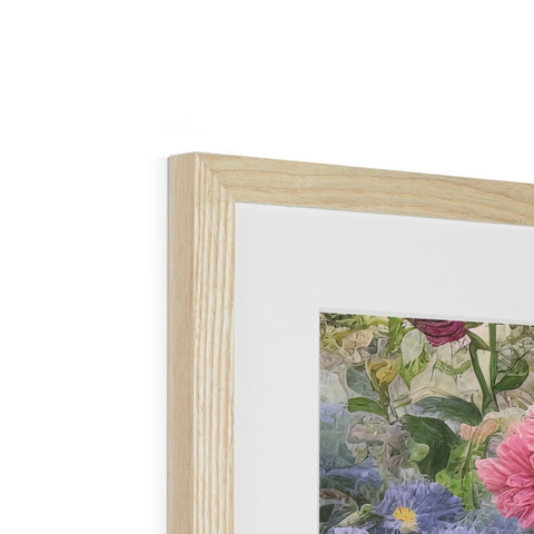 a photograph inside of a wooden frame with a flower in it