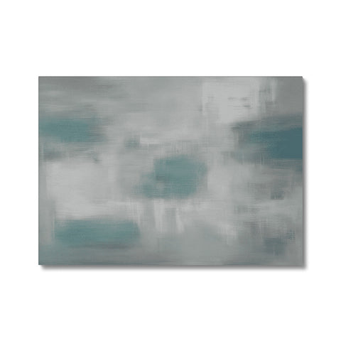 A painting of a sky with clouds on it's face covered by a thin white background