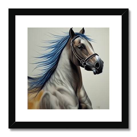 an art print that's a horse on a horse.