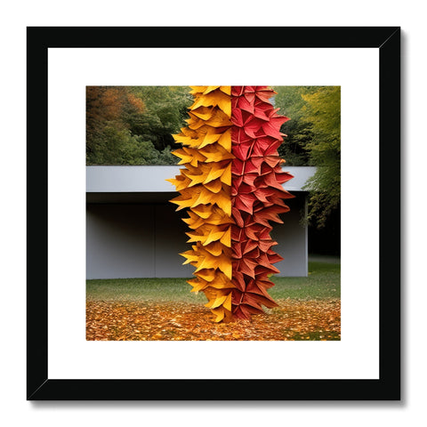 Art print of autumn foliage in a tree with several leaves on a tree.