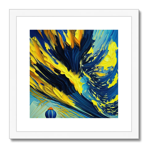 Art print of a wave is on top of a blue ocean with a wave next to