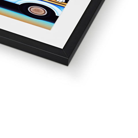 An image of some abstract artwork on white table top of a picture frame.
