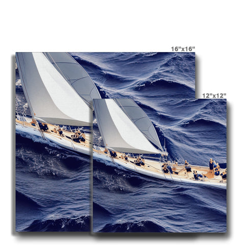 sailboats sailing on a blue tarp covered blue ocean in front of a rocky