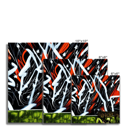 A large pair of snow boards that are decorated with graffiti graffiti and white rocks, with