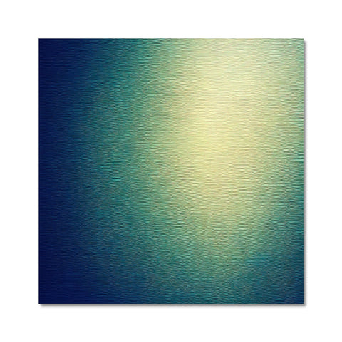 A photo of a painting on a white background that has blue light.