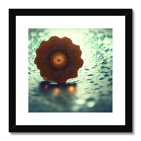 a framed picture that is printed in an art print with a flower on the side on