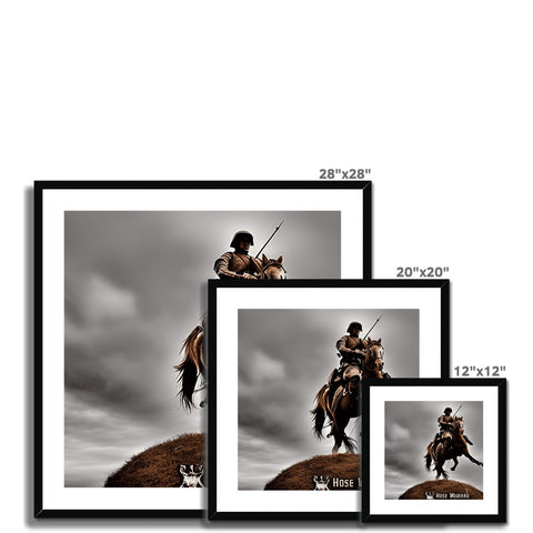 A large white white picture frame with three different images sitting under a black background.