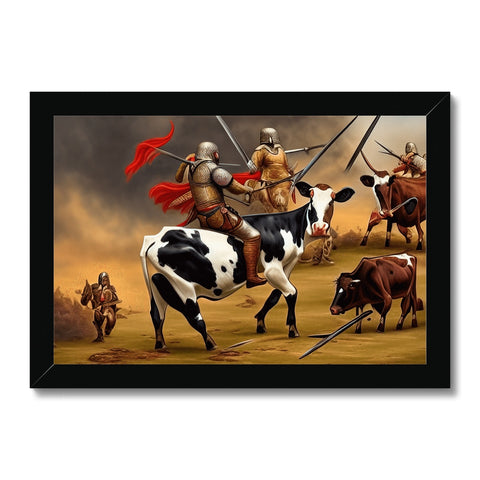 Art print shot of animals fighting in a bullfight and horse fighting.