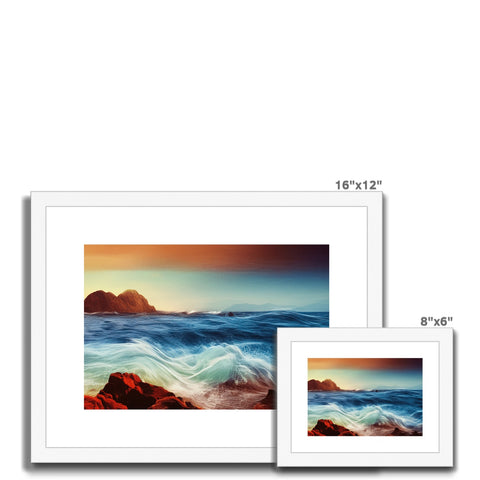 a group of pictures of a seascape and beach on a small picture frame