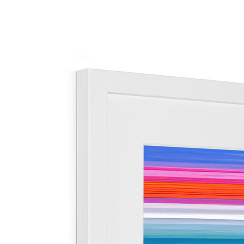 Color tooth brushes and pencils on a white wall with an iMac framed print.