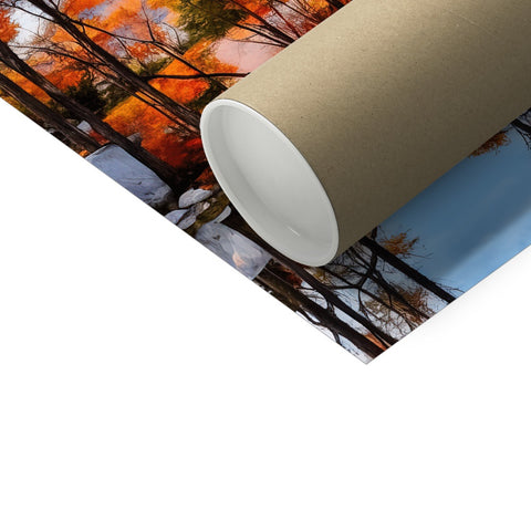 A toilet paper roll and wrapping paper sitting on a sheet of paper inside of a toilet