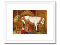 an art print that is on a horse hanging from a rope that is very ornate