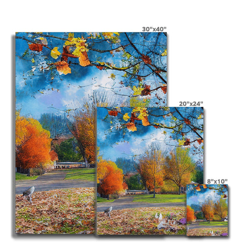 A white paper card featuring three colorful pictures that have some foliage on them