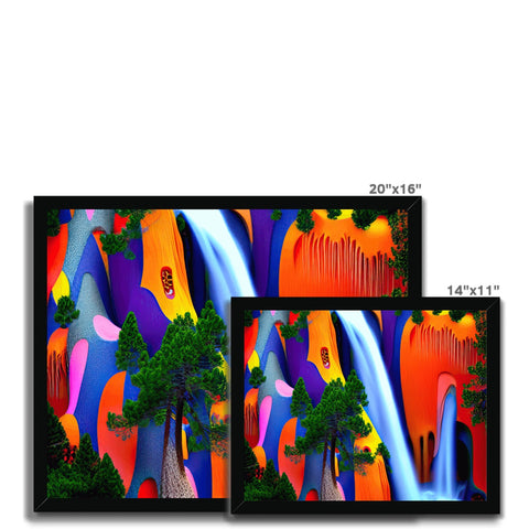 A large wall hanging with multiple large picture frames sitting on a large screen TV.