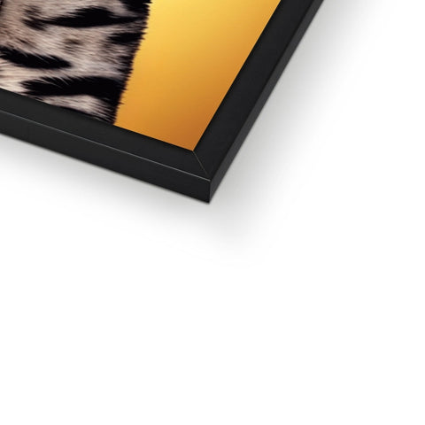 A picture frame with a picture of leopard on it in light gold frame, two