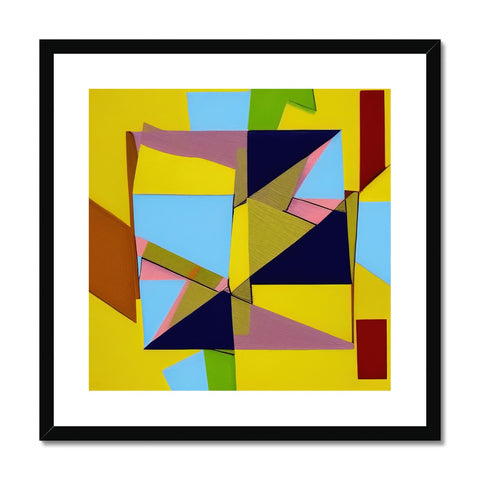 An art print with colors on it featuring some kites on a white table.