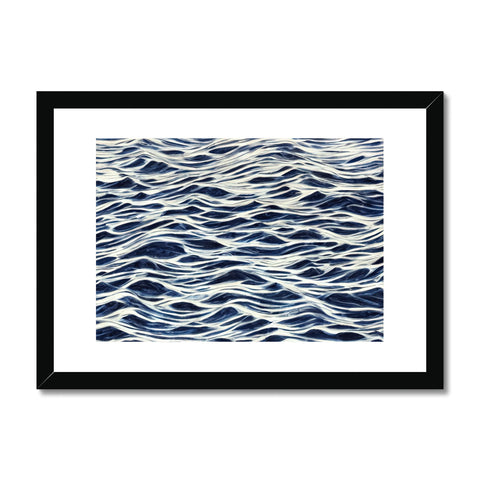 Art print of waves below a beautiful ocean shore sitting on a beach.