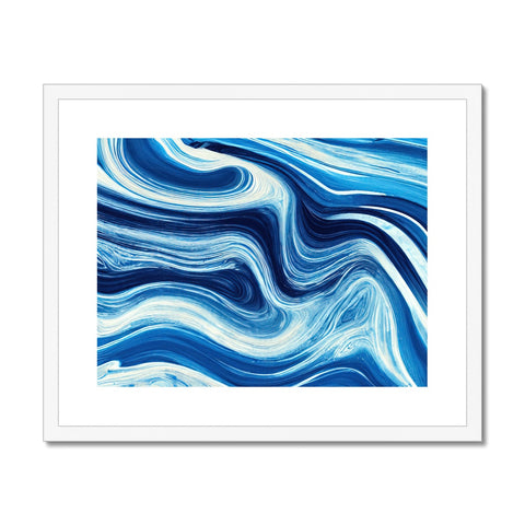 A beautiful water wave hitting on an art print of a beach